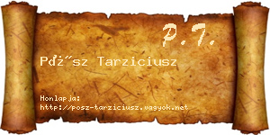 Pósz Tarziciusz névjegykártya